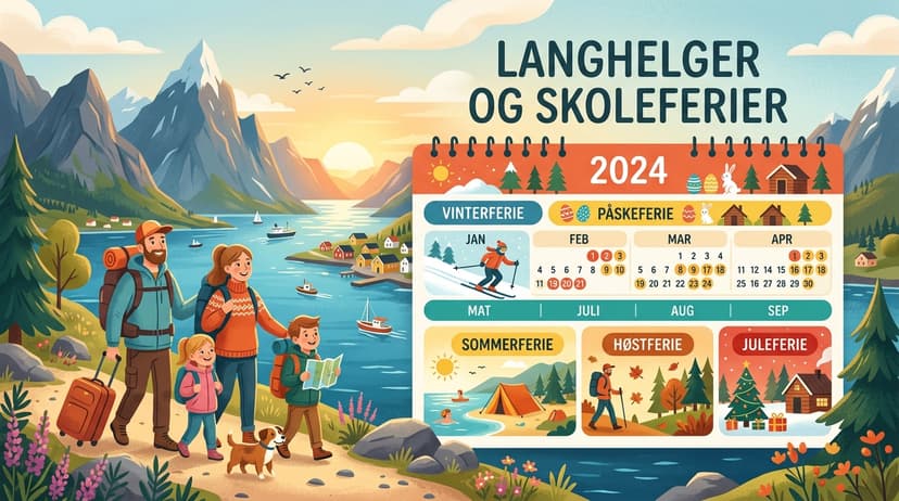 Langhelger og skoleferier i Norge 2021 – Vinterferie, Påskeferie, Sommerferie, Høstferie og Juleferie