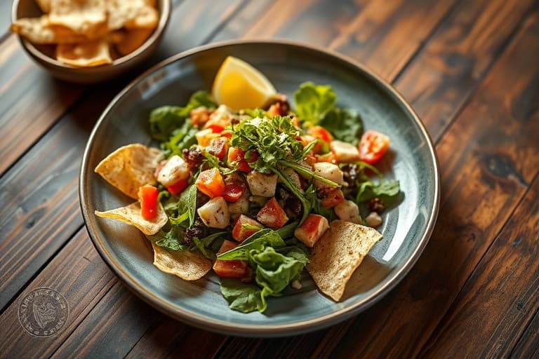 Elegant vannkresse-salat med sprø tortillachips