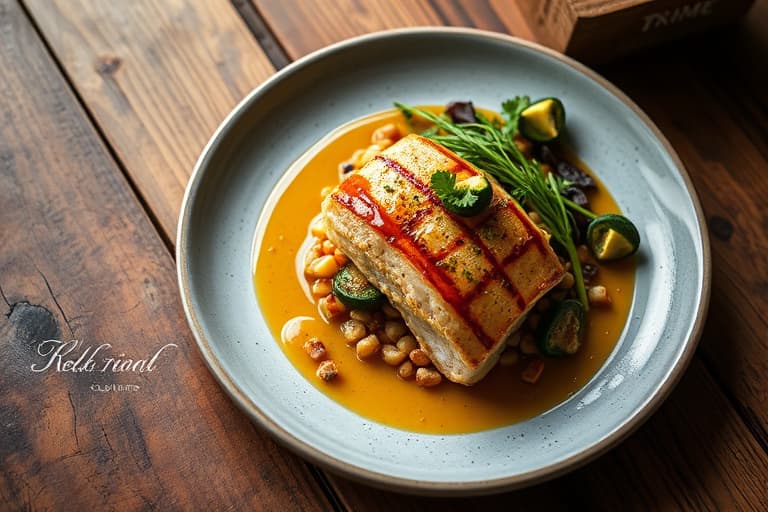 Svinefilet med rom- og melasseglasur og grillet ananasjalapeñosaus