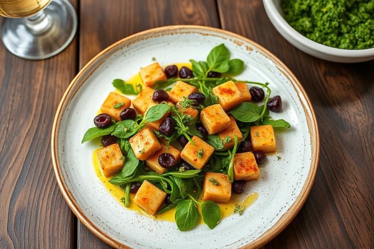 Butternutgresskar- og vannkressalat med champagnevinaigrette