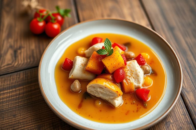 Italiensk iskrem med sitronsirup og tutti frutti-sirup